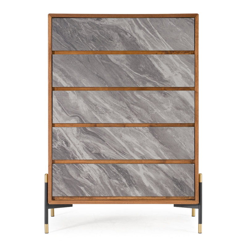 Sisemore Mid-century Walnut & Grey Chest