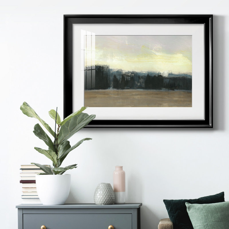 " Mountain Frost " Painting Print, Black, 18.5" H x 24.5" W x 1" D, White