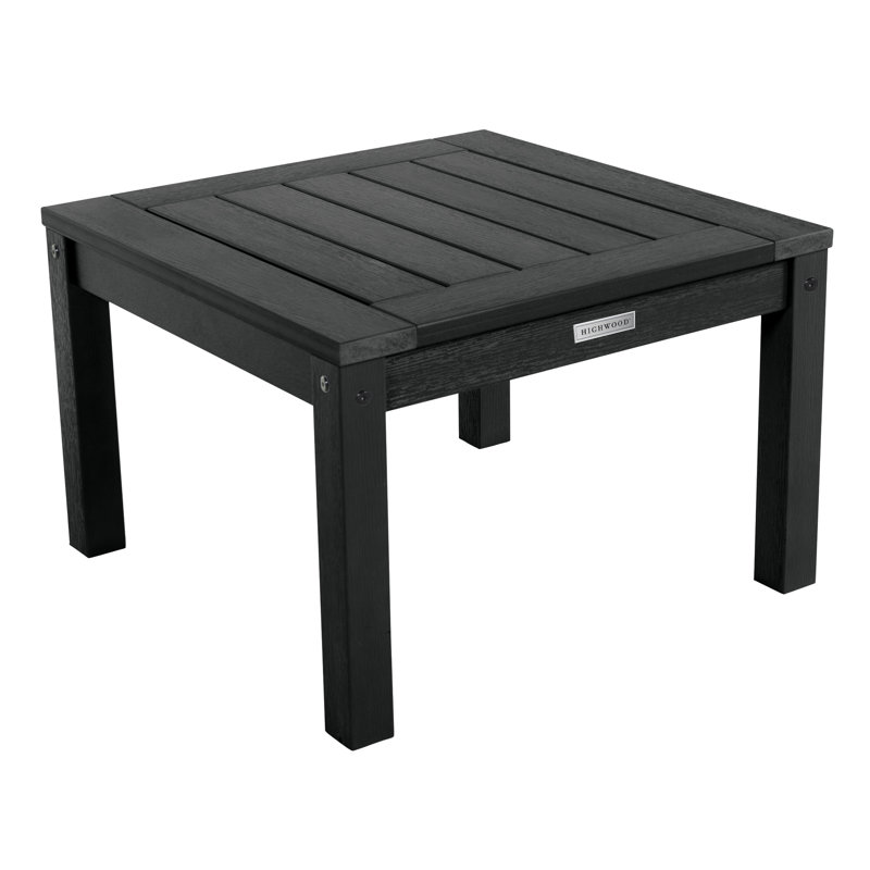 Anette Outdoor Adirondack Chair With Table, Black