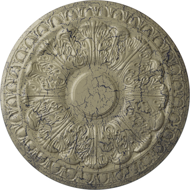 Médaillon de plafond H 15,75 po x l 15,75 po x P 1,5 po Colton, Pierre de château craquelé