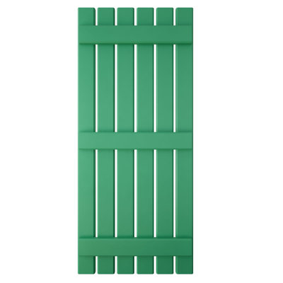23 1/2"W x 50"H Americraft Six Board (3 Batten) Exterior Real Wood Spaced Board-n-Batten Shutters (Per Pair), Black