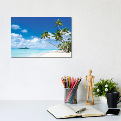 Tropical Beach With Palm Trees by Jan Becke - Print on Canvas