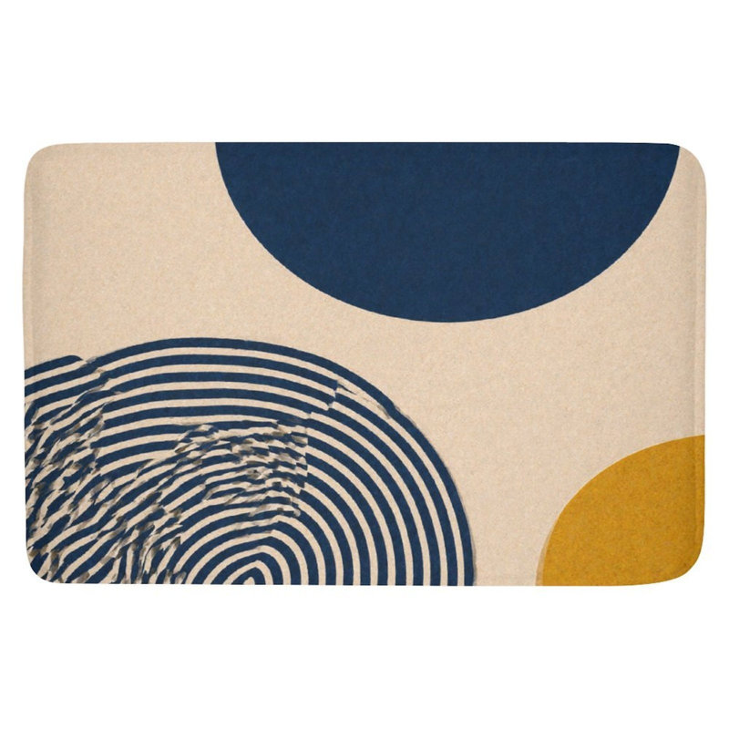 Geometric Circle Pattern Bath Rug, 16 X 24