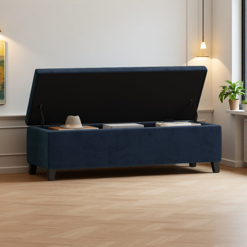 OTTOMAN DE RANGEMENT V2, Bleu très foncé