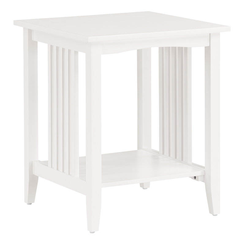 Wenger Solid Wood End Table, 24.25" H x 20.25" W x 20.25" D, White