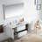 Oquendo 48'' Wall-Mounted Single Bathroom Vanity with Ceramic Sink and Mirror – All-Wood, 2 Drawers, Soft-Close, Open Back-53407140