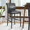 Bowie Upholstered Faux Leather Counter Stool with Solid Wood Frame