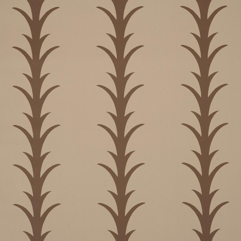 Schumacher X Celerie Kemble Striped Wallpaper Roll, Beige