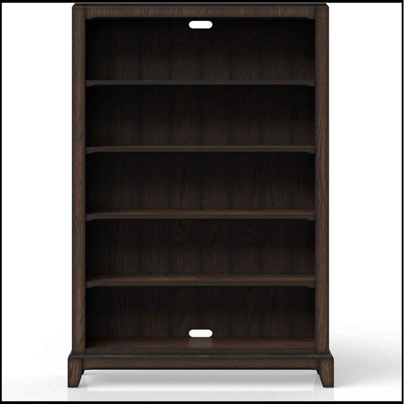 Bibliothèque traditionnelle en chocolat avec plusieurs tablettes pour un rangement organisé et une présentation élégante dans n'importe quelle pièce