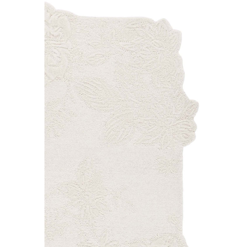 Tapis ivoire en laine / coton touffeté à la main Devna, Carré 6 pi