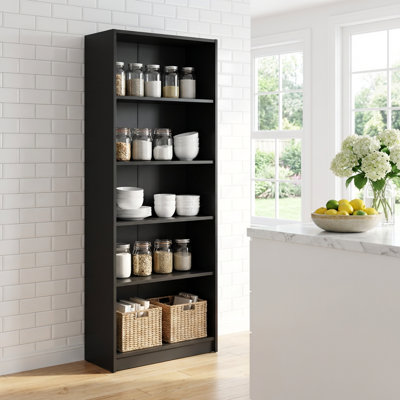 Modern Five-Tier Open Shelf Storage Cabinet for Versatile Home Organization and Display