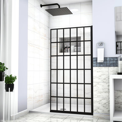 Porte de douche 38 po x 72 po en noir mat - panneau simple, panneau de modernisation de salle de bain moderne, entrée ouverte l 38 po x H 72 po, qualité pour