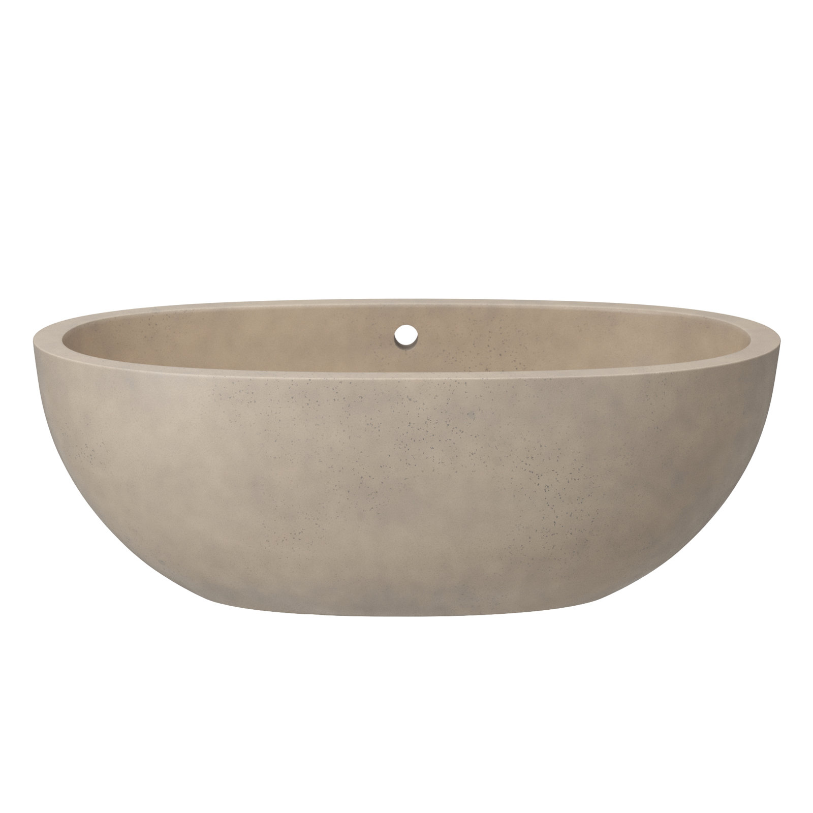 Avalon NativeStone Concrete Freestanding Oval Soaking Bathtub, 21" H x 36" W x 62" L, Sand