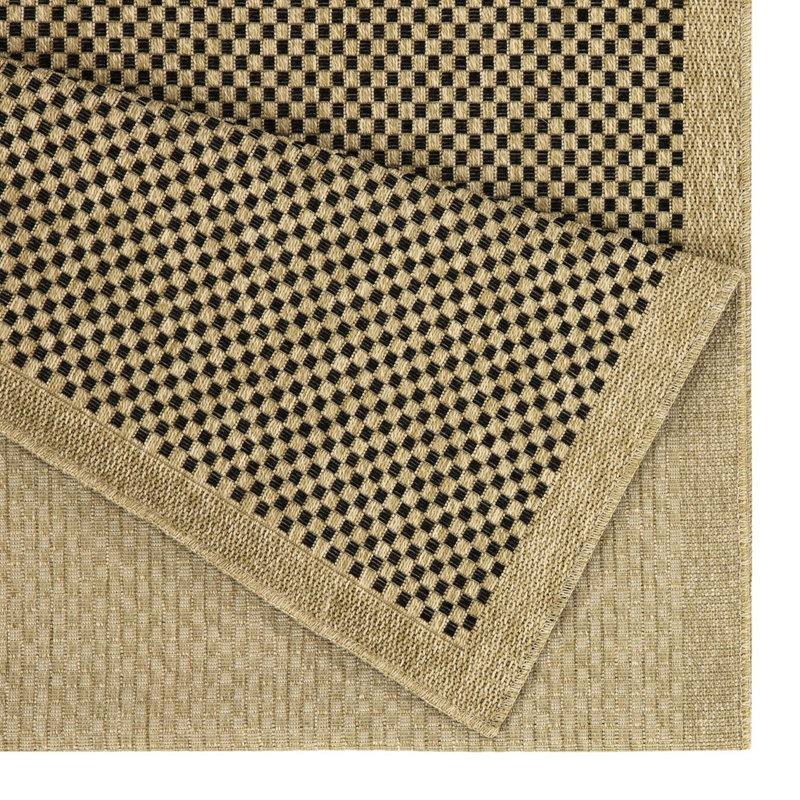 Natural + Black Area Rug For Conservatories - 2 Ft. 7 In. X 3 Polypropylene, , Stain Earth Collection 2.7 7.3 Black, Bedrooms