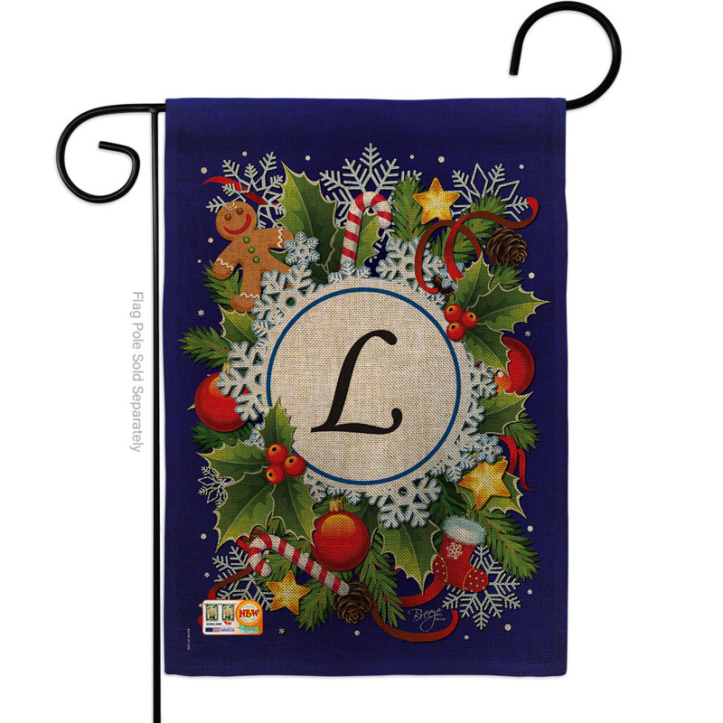 Polyester classique à 2 côtés 19 x 13 po drapeau de jardin, L