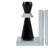 Modern Crystal Glass Bookends - Chess Piece Inspired Decorative Book Ends for Stylish Shelf and Home Decor - Set of 2, 7", Black and Clear