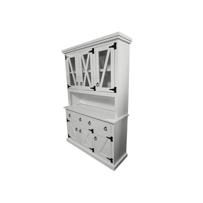 Buffet avec bahut Lovica, Blanc brillant