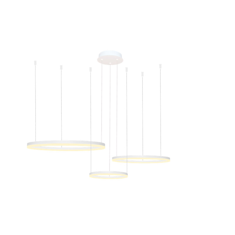 3 - Light LED Crystal Pendant, White, White