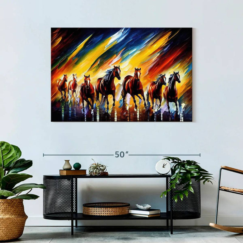 Brampt Horses Running, 30" H x 45" W