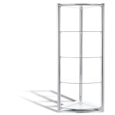 Triangle Tempered Glass And Frame Shelf With 5 Shelves For Primary Living Areas, Clean Lines Design, Open Back, 68.72 In Height Shelf, Vertical Spaces, Look, 20.49 Width