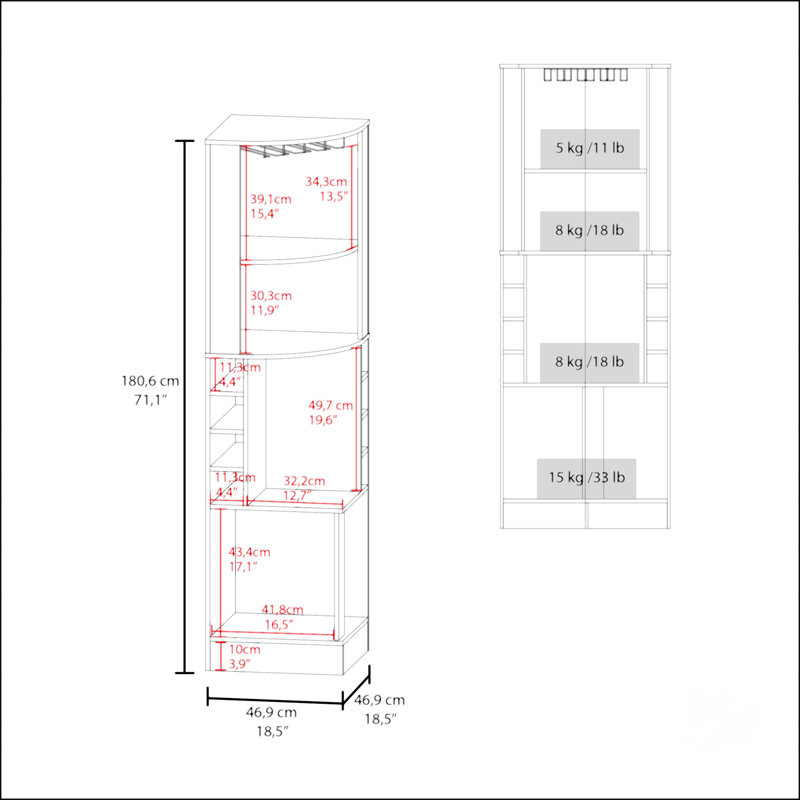 White Corner Bar Cabinet