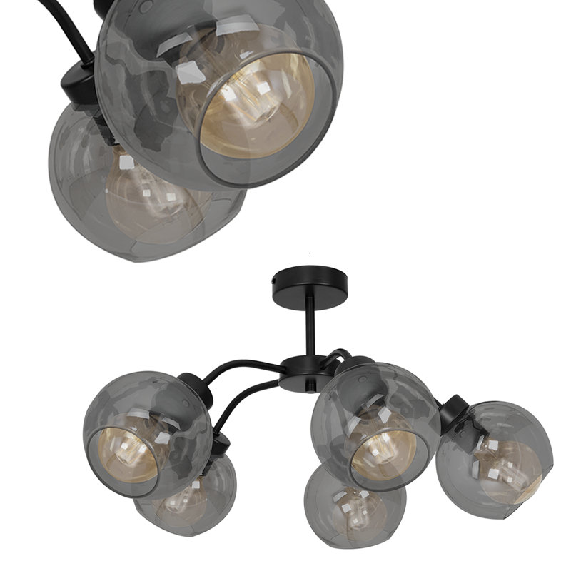 Negron Semi Flush Mount, Smoked