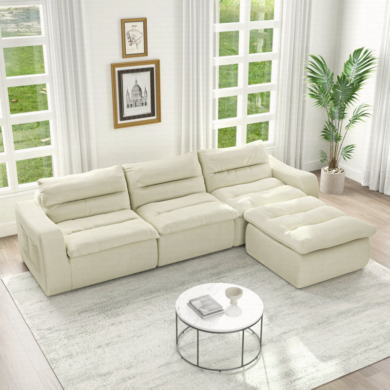 Canapé modulaire Grimpante de l 116,26 po, Tissu beige