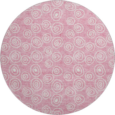 Premium Machine Washable Prisco Pink Rug