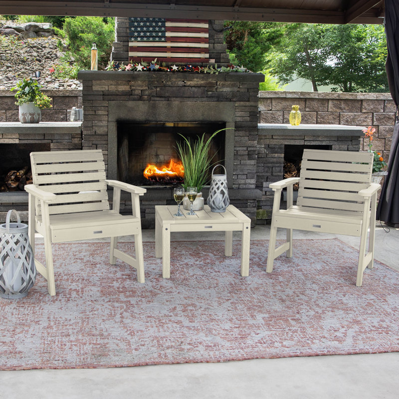 Anette 2 - Person Patio Conversation Set, Whitewash