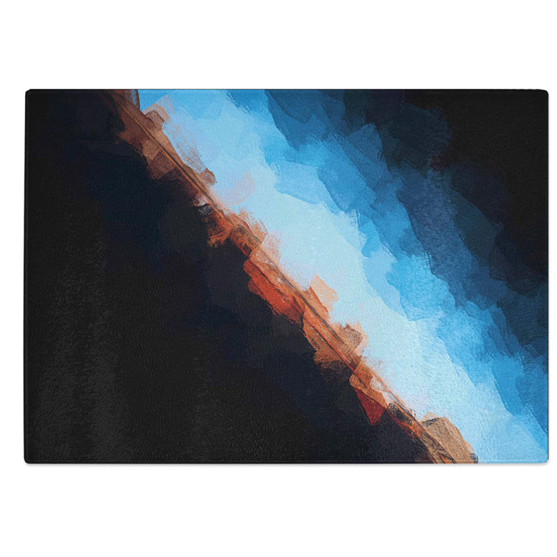 Glass Horizon in Orange & Blue in Abstract Chopping Board, 28.5 cm W x 20 cm L