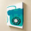«Retro Téléphone Blue» par Jen Bucheli - Impression sur toile-46908583