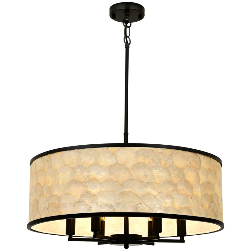 6 - Light Chandelier, Matte Black