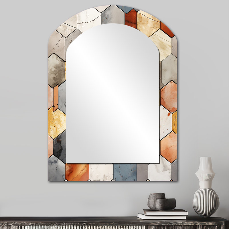 Motif rustique hexagonal Boho, 34 po x 25 po