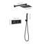 Ensemble de robinet de douche en laiton noir mat avec système de douche 10 pouces avec douchette avec douchette à main-117993030