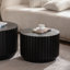 Ensemble de 2 tables basses à cannelures noires pour petits espaces