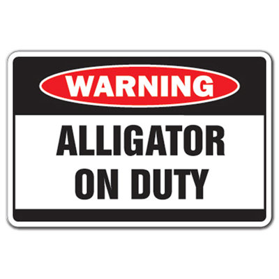 Panneau d'avertissement Bim Alligator