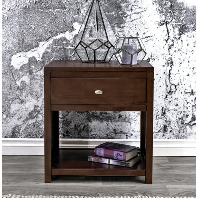 Saragossa 1 Drawer Solid Wood Nightstand