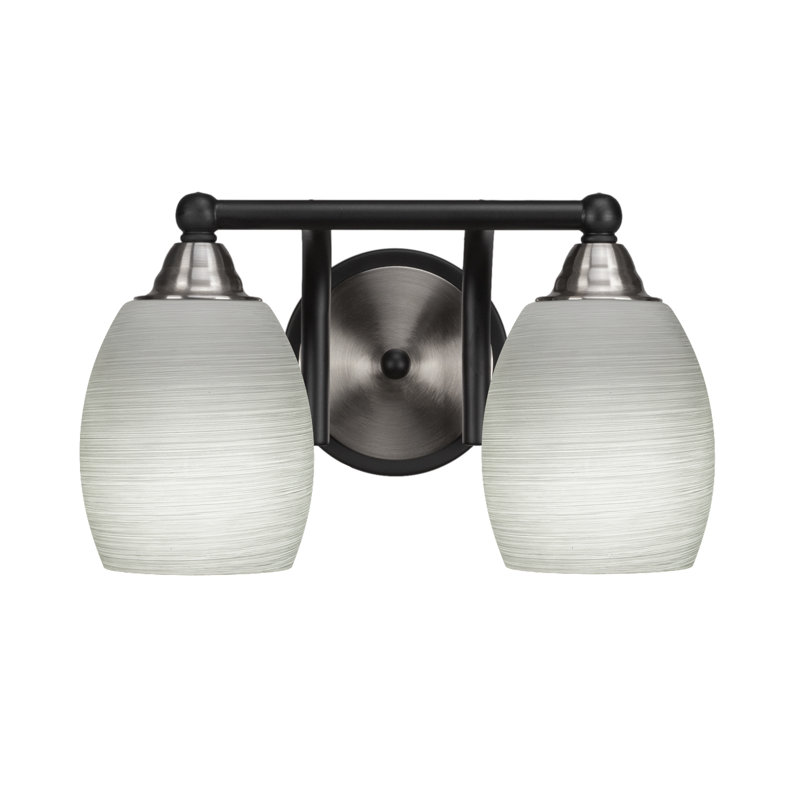 Michell 2-Light Bath Bar, Matte Black/Brushed Nickel