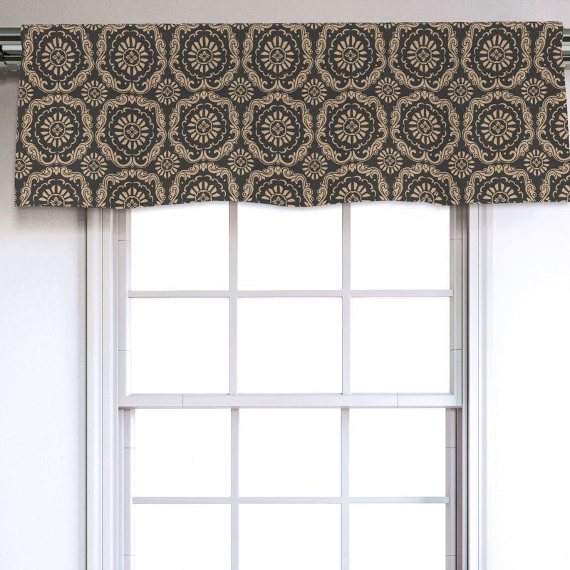 Sateen Damask Ruffled Window Valance
