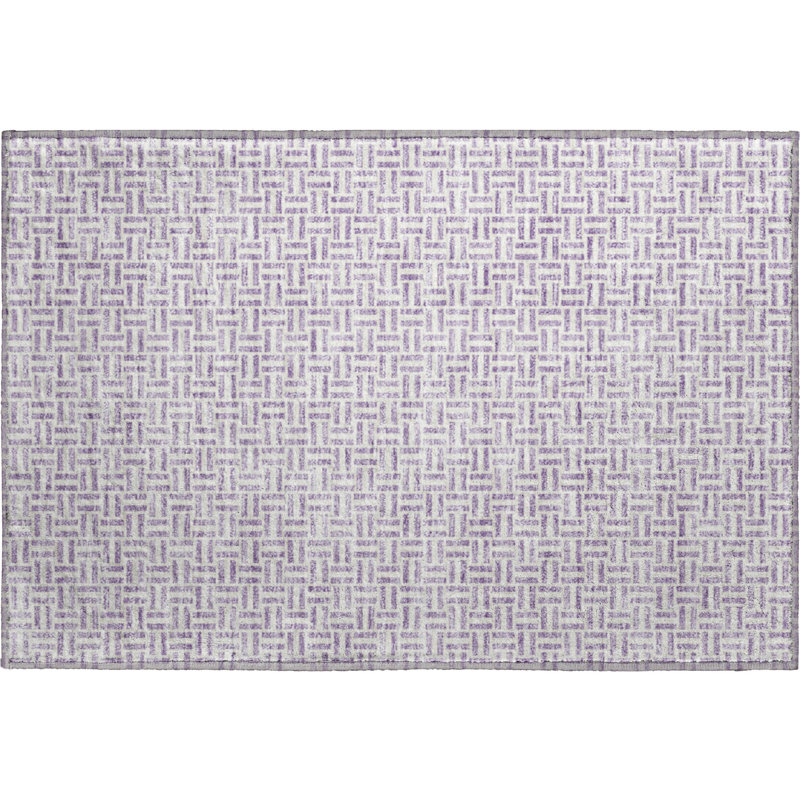 Premium Machine Washable Prisco Lavender Rug, Rectangle 1'8" x 2'6"