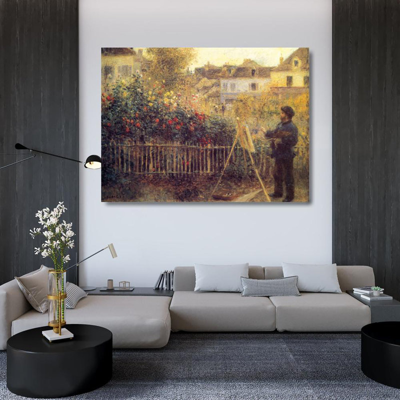 Monet peignant dans son jardin, H 36 po x l 48 po