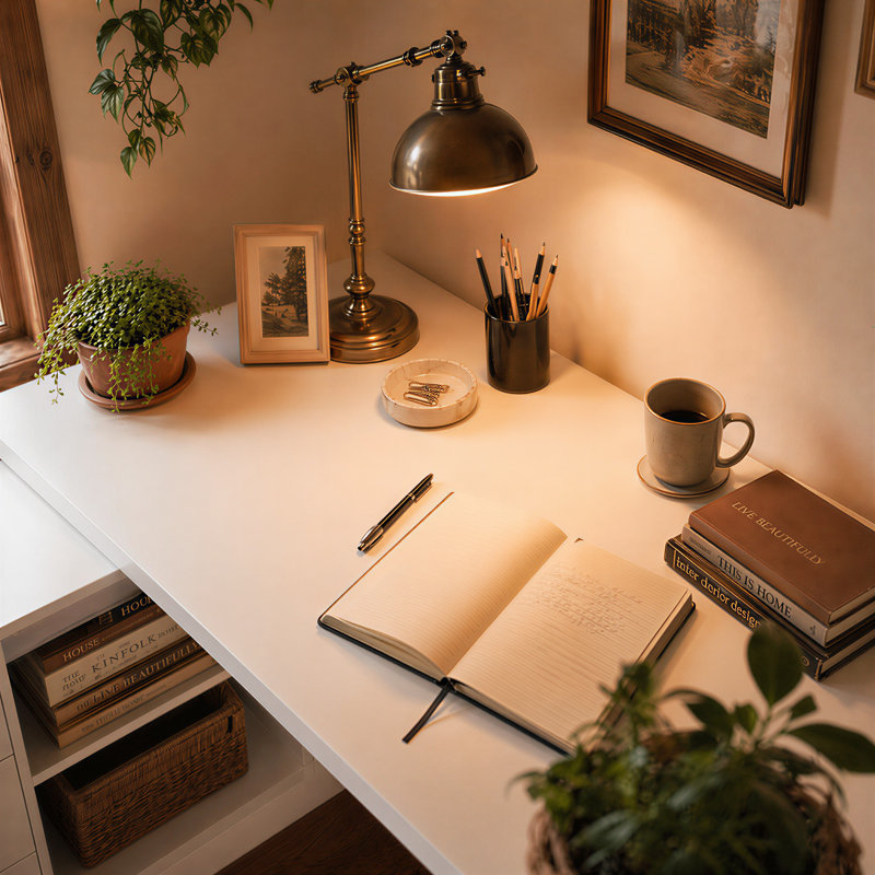 Bureau pour travailler assis ou debout ergonomique avec contrôleur de préréglages de mémoire pour le bureau personnel, Blanc