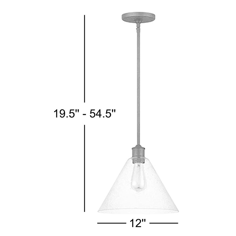 Luminaire suspendu conique 1 lumière Agnew, Noir minuit