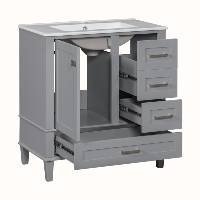 Bathroom Vanity with Sink, Gris