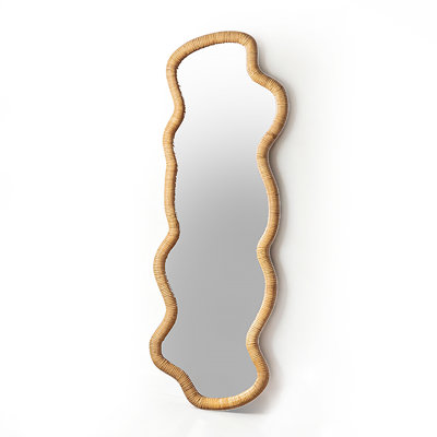 French-Style Minimalist Rattan Multi-Shaped Full-Length Mirror