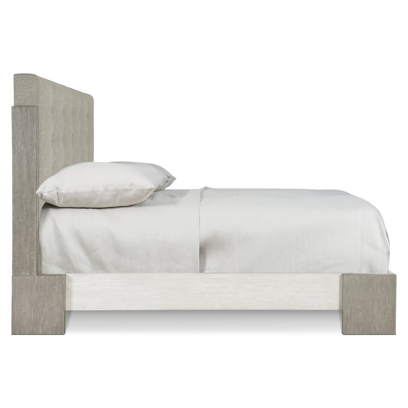Foundations Upholstered Button Tufted Panel Bed, King