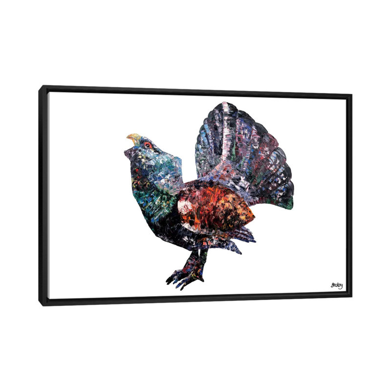 'Capercaillie' Graphic Art on Canvas, 18" H x 26" W x 1.5" D, Black Framed Canvas, No Mat