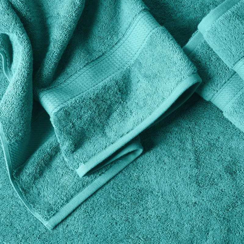 Serviette de bain de luxe en coton égyptien Donald, Turquoise