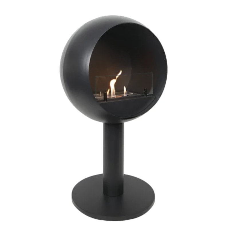 Corrigan Studio 127.51 cm W Matte Black Bio-Ethanol Fireplace with 6487 BTU