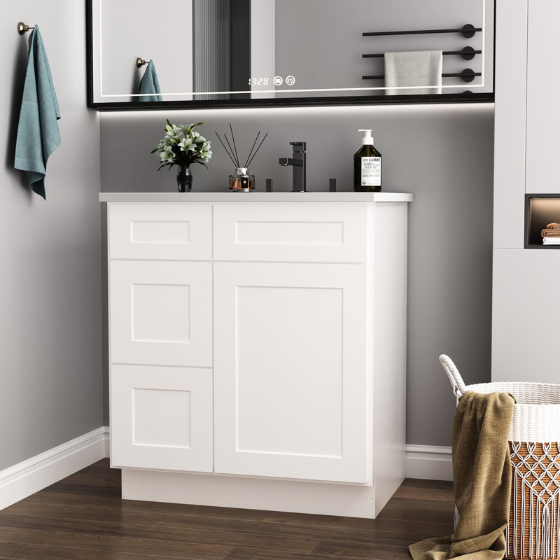 30 po Armoire de meuble-lavabo en contreplaqué l 34 po x P 21,5 po Shaker Grey, Grey